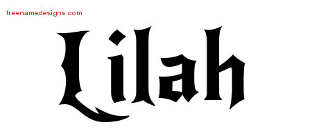Gothic Name Tattoo Designs Lilah Free Graphic
