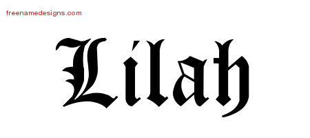 Blackletter Name Tattoo Designs Lilah Graphic Download