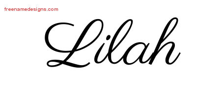 Classic Name Tattoo Designs Lilah Graphic Download