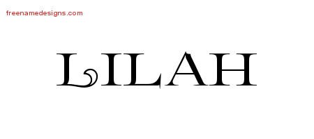 Flourishes Name Tattoo Designs Lilah Printable