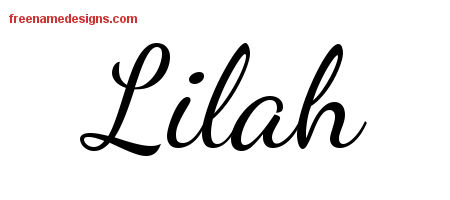 Lively Script Name Tattoo Designs Lilah Free Printout