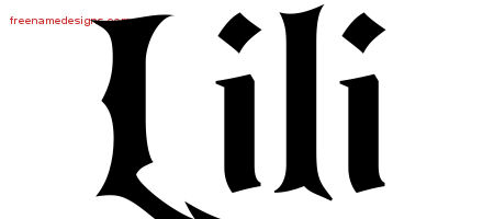 Gothic Name Tattoo Designs Lili Free Graphic