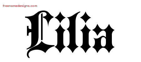 Old English Name Tattoo Designs Lilia Free