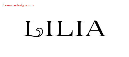 Flourishes Name Tattoo Designs Lilia Printable