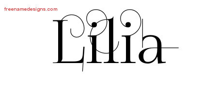Decorated Name Tattoo Designs Lilia Free