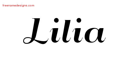 Art Deco Name Tattoo Designs Lilia Printable