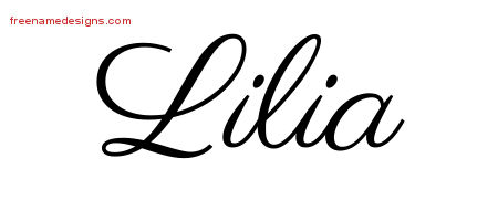 Classic Name Tattoo Designs Lilia Graphic Download