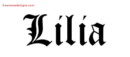 Blackletter Name Tattoo Designs Lilia Graphic Download