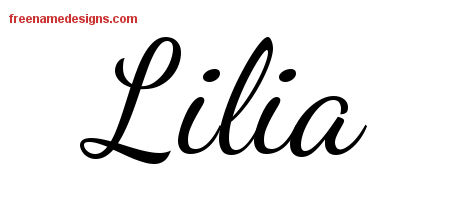Lively Script Name Tattoo Designs Lilia Free Printout