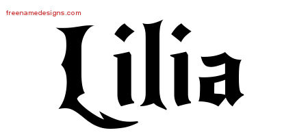 Gothic Name Tattoo Designs Lilia Free Graphic