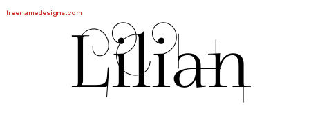 Decorated Name Tattoo Designs Lilian Free