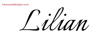 Calligraphic Name Tattoo Designs Lilian Download Free