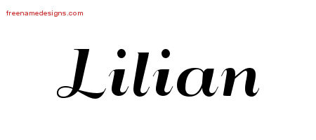 Art Deco Name Tattoo Designs Lilian Printable