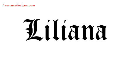 Blackletter Name Tattoo Designs Liliana Graphic Download