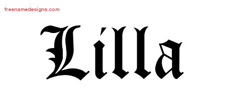 Blackletter Name Tattoo Designs Lilla Graphic Download
