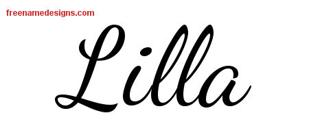 Lively Script Name Tattoo Designs Lilla Free Printout