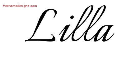 Calligraphic Name Tattoo Designs Lilla Download Free