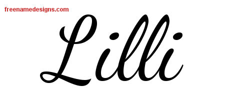 Lively Script Name Tattoo Designs Lilli Free Printout
