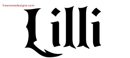 Gothic Name Tattoo Designs Lilli Free Graphic