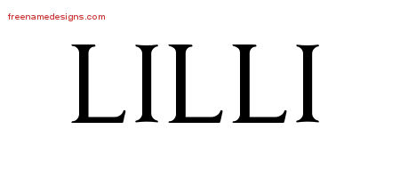 Regal Victorian Name Tattoo Designs Lilli Graphic Download