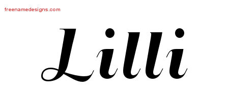 Art Deco Name Tattoo Designs Lilli Printable