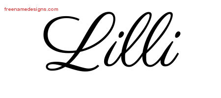 Classic Name Tattoo Designs Lilli Graphic Download