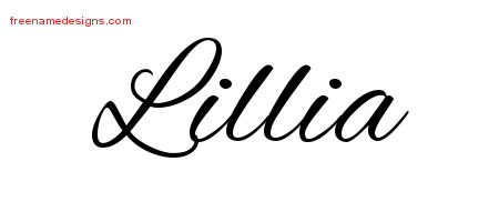 Cursive Name Tattoo Designs Lillia Download Free