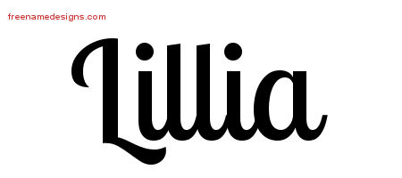 Handwritten Name Tattoo Designs Lillia Free Download