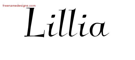 Elegant Name Tattoo Designs Lillia Free Graphic