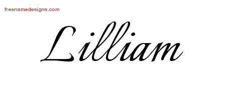 Calligraphic Name Tattoo Designs Lilliam Download Free