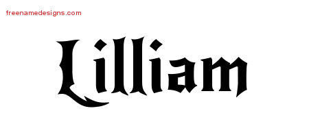 Gothic Name Tattoo Designs Lilliam Free Graphic
