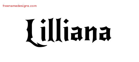 Gothic Name Tattoo Designs Lilliana Free Graphic