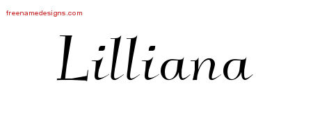 Elegant Name Tattoo Designs Lilliana Free Graphic