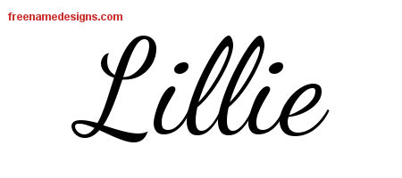 Lively Script Name Tattoo Designs Lillie Free Printout