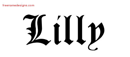 Blackletter Name Tattoo Designs Lilly Graphic Download