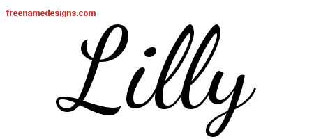 Lively Script Name Tattoo Designs Lilly Free Printout