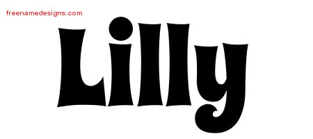Groovy Name Tattoo Designs Lilly Free Lettering