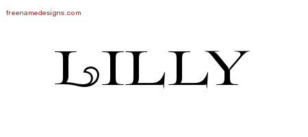 Flourishes Name Tattoo Designs Lilly Printable