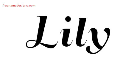 Art Deco Name Tattoo Designs Lily Printable