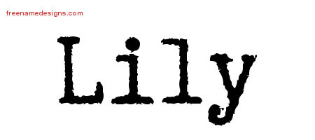 Typewriter Name Tattoo Designs Lily Free Download