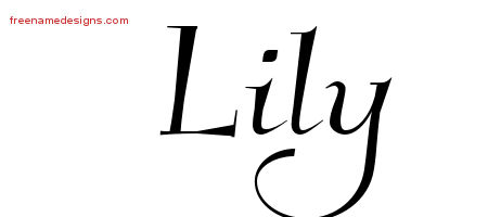 Elegant Name Tattoo Designs Lily Free Graphic