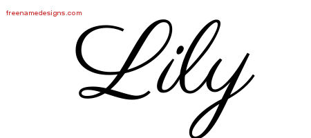 Classic Name Tattoo Designs Lily Graphic Download
