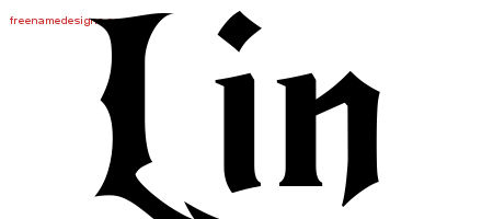 Gothic Name Tattoo Designs Lin Free Graphic