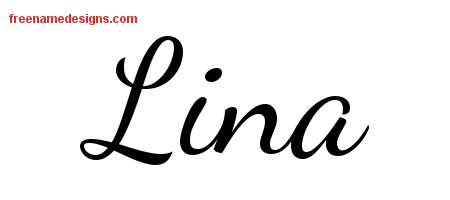 Lively Script Name Tattoo Designs Lina Free Printout