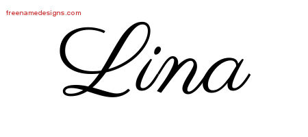 Classic Name Tattoo Designs Lina Graphic Download