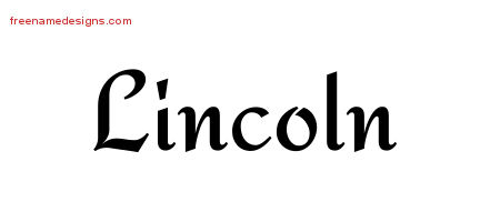 Calligraphic Stylish Name Tattoo Designs Lincoln Free Graphic