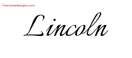Calligraphic Name Tattoo Designs Lincoln Free Graphic