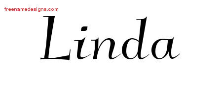 Elegant Name Tattoo Designs Linda Free Graphic