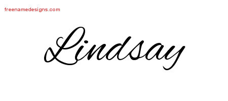 Cursive Name Tattoo Designs Lindsay Free Graphic
