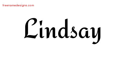 Calligraphic Stylish Name Tattoo Designs Lindsay Free Graphic